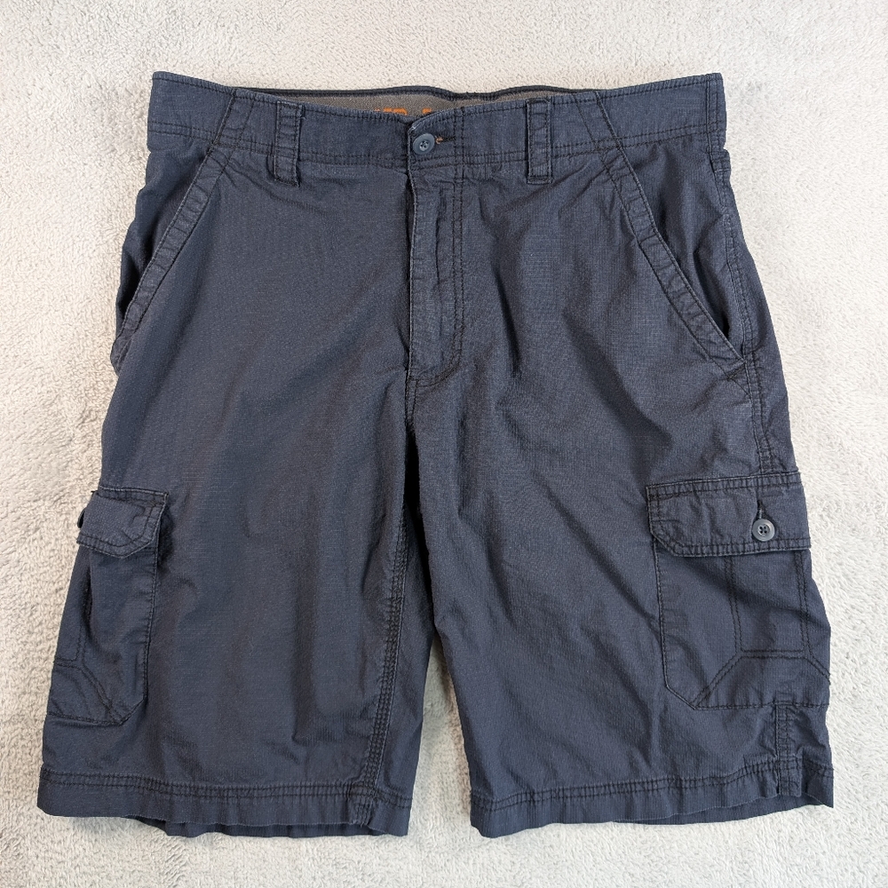 Wearfirst Cargo Shorts Mens 34 Navy Blue Utility 11" Inseam